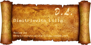 Dimitrievits Lilla névjegykártya